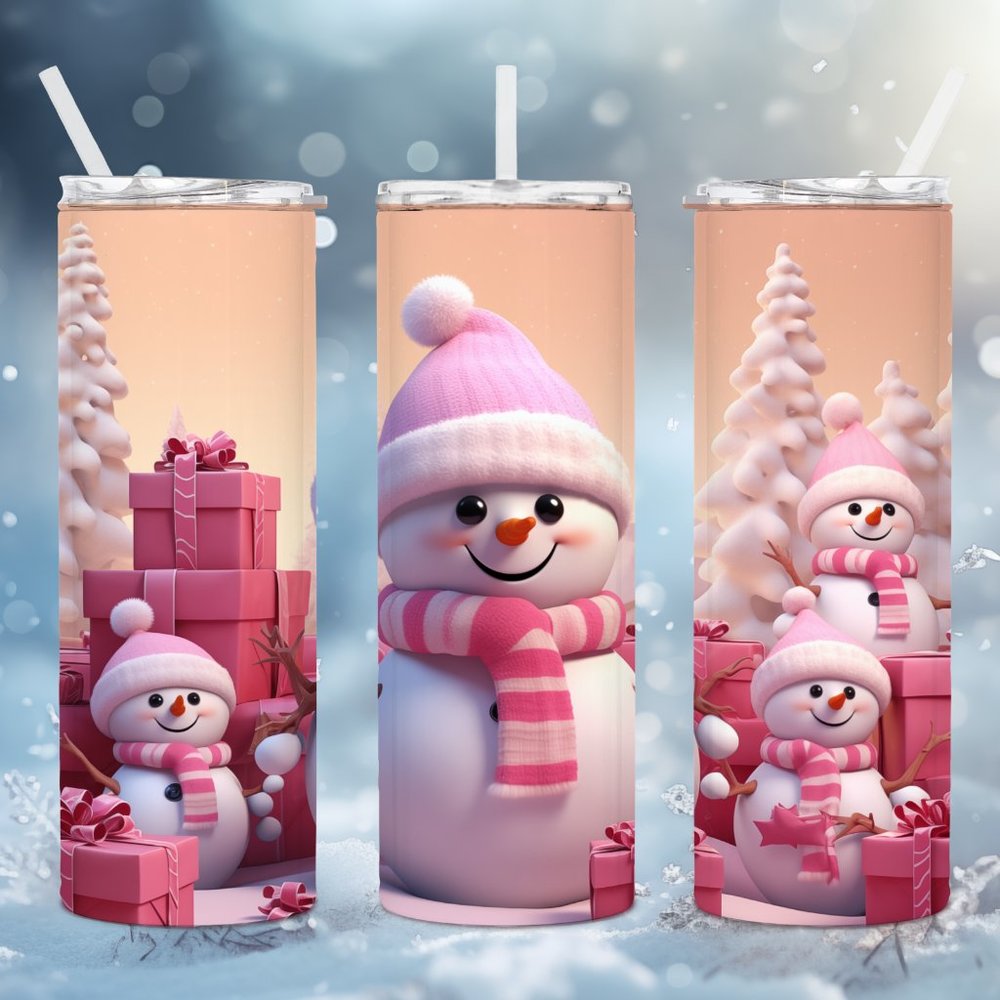 3D Snow Family - 20 oz Tumbler